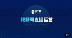 那个腾·视频号直播运营,视频号直播推流逻辑/流量渠道解析/直播起号攻略/直播实操技巧-网赚项目众筹网
