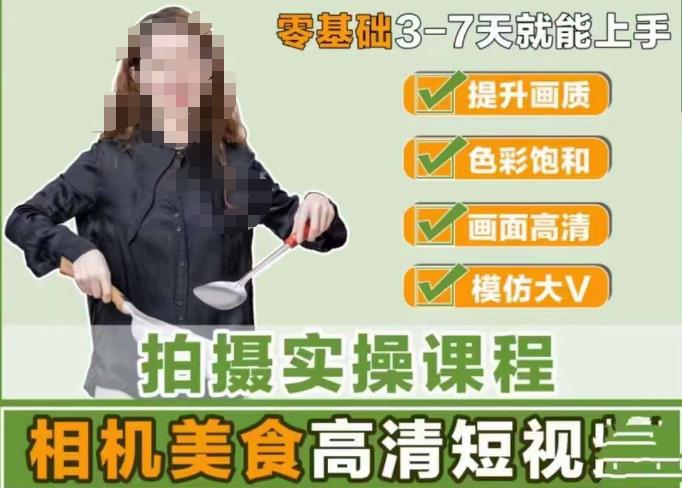 宋大大-相机美食高清短视频教学，零基础3-7天就能快速上手，掌握用单反或者微单拍摄美食短视频-网赚项目众筹网