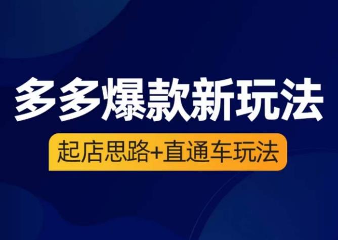 海神·多多爆款新玩法，​起店思路+直通车玩法（3节精华课）-网赚项目众筹网