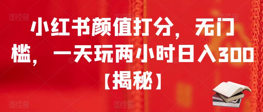 小红书颜值打分，无门槛，一天玩两小时日入300+【揭秘】-网赚项目众筹网