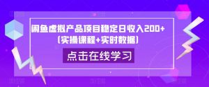 闲鱼虚拟产品项目稳定日收入200+(实操课程+实时数据)-网赚项目众筹网