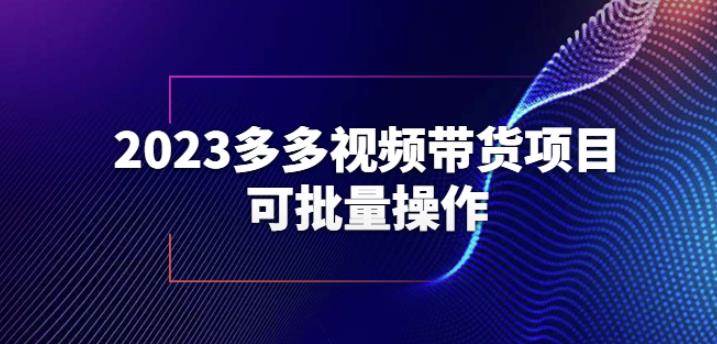 2023多多视频带货项目，可批量操作【保姆级教学】【揭秘】-网赚项目众筹网
