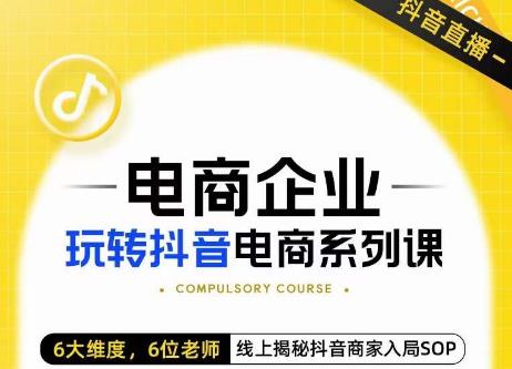 玺承·电商企业玩转抖音电商系列课，6大维度，6位老师，线上揭秘抖音商家入局SOP-网赚项目众筹网