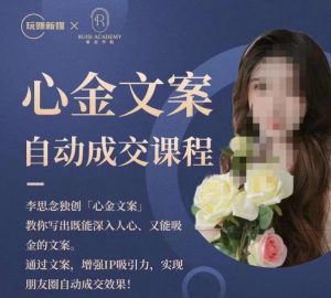 心金文案自动成交课程，教你写出既能深入人心又能吸金的文案，实现朋友圈自动成交效果-网赚项目众筹网