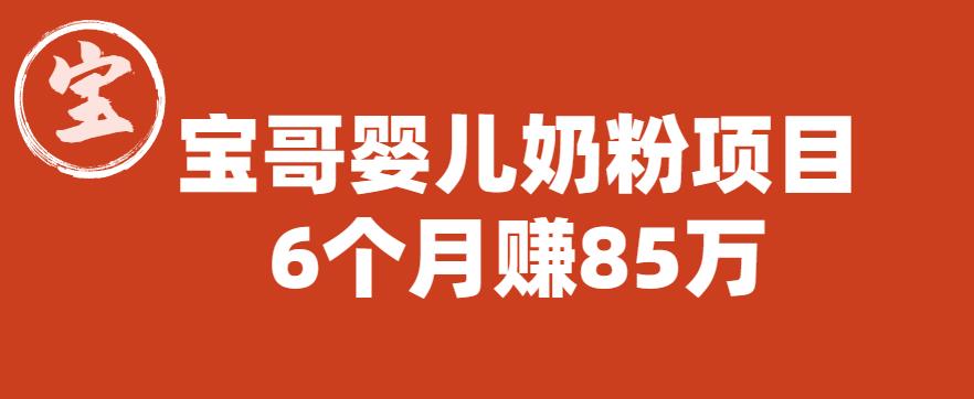 宝哥婴儿奶粉项目，6个月赚85w【图文非视频】【揭秘】-网赚项目众筹网