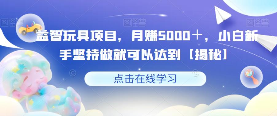 益智玩具项目，月赚5000＋，小白新手坚持做就可以达到【揭秘】-网赚项目众筹网