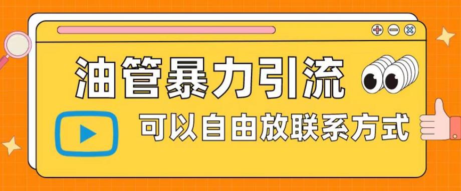 油管暴力引流，可以自由放联系方式【揭秘】-网赚项目众筹网