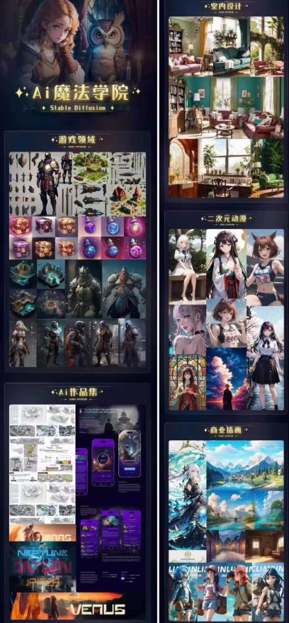 Ai魔法绘画 Stable Diffusion专业课高效辅助Ui/运营作品集0到精通系统课-网赚项目众筹网