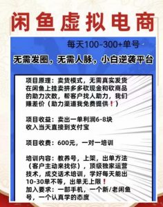 外边收费600多的闲鱼新玩法虚似电商之拼多多助力项目,单号100-300元-网赚项目众筹网