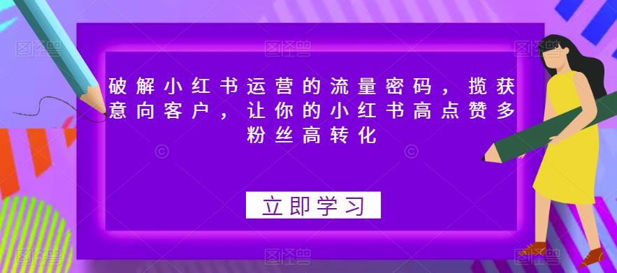 破解小红书运营的流量密码，揽获意向客户，让你的小红书高点赞多粉丝高转化-网赚项目众筹网
