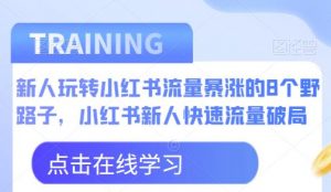 新人玩转小红书流量暴涨的8个野路子，小红书新人快速流量破局-网赚项目众筹网