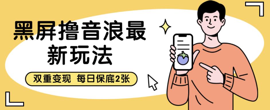 黑屏撸音浪最新玩法，双重变现，每日保底2张【揭秘】-网赚项目众筹网