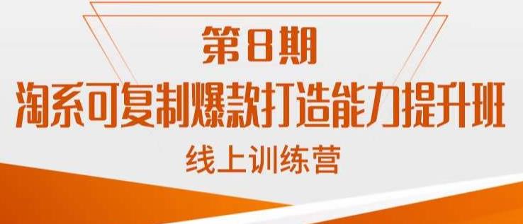 淘系可复制爆款打造能力提升班，这是一套可复制的打爆款标准化流程-网赚项目众筹网