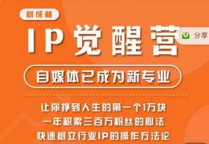 树成林·IP觉醒营,快速树立行业IP的操作方法论,让你赚到人生的第一个1万块(更新)-网赚项目众筹网