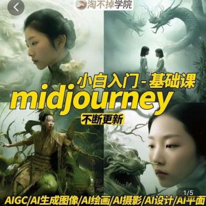 淘不掉学院·midjourney小白入门基础,AI摄影+AI设计+AI绘画-AIGC作图-网赚项目众筹网