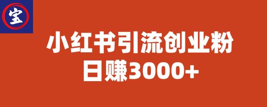 宝哥小红书引流创业粉，日赚3000+【揭秘】-网赚项目众筹网