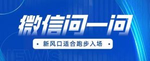 全网首发微信问一问新风口变现项目(价值1999元)【揭秘】-网赚项目众筹网
