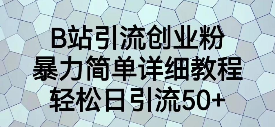 B站引流创业粉，暴力简单详细教程，轻松日引流50+【揭秘】-网赚项目众筹网