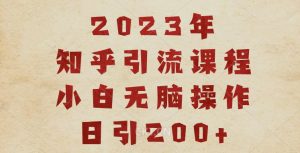 2023知乎引流课程,小白无脑操作日引200+【揭秘】-网赚项目众筹网