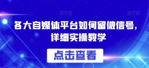 各大自媒体平台如何留微信号,详细实操教学【揭秘】-网赚项目众筹网