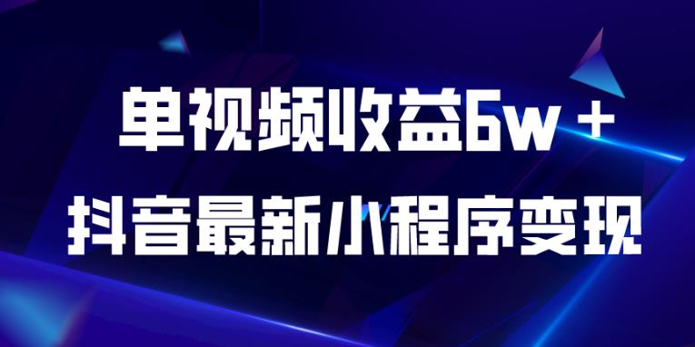 抖音最新小程序变现项目，单视频收益6w＋，小白可做【揭秘】-网赚项目众筹网