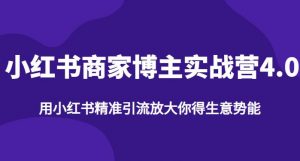 【推荐】小红书商家博主精准引流实战营4.0,用小红书放大你的生意势能-网赚项目众筹网