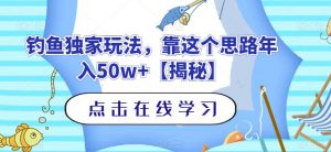 钓鱼独家玩法,靠这个思路年入50w+【揭秘】-网赚项目众筹网