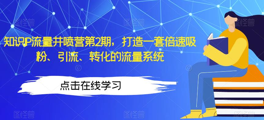 知识IP流量井喷营第2期，打造一套倍速吸粉、引流、转化的流量系统-网赚项目众筹网