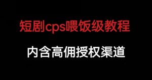 短剧cps喂饭级教学,内涵高佣授权渠道-网赚项目众筹网