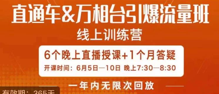 直通车&万相台引爆流量班，6天打通你开直通车·万相台的任督二脉-网赚项目众筹网