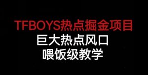 TFBOYS热点掘金项目,巨大热点风口,喂饭级教学-网赚项目众筹网