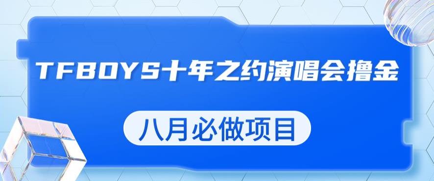 最新蓝海项目，靠最近非常火的TFBOYS十年之约演唱会流量掘金，八月必做的项目【揭秘】-网赚项目众筹网