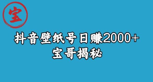 宝哥抖音壁纸号日赚2000+，不需要真人露脸就能操作【揭秘】-网赚项目众筹网