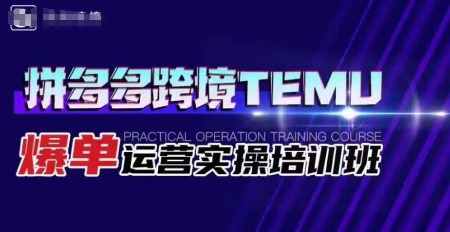 拼多多跨境TEMU爆单运营实操培训班，海外拼多多的选品、运营、爆单-网赚项目众筹网