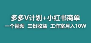 【蓝海项目】多多v计划+小红书商单一个视频三份收益工作室月入10w-网赚项目众筹网