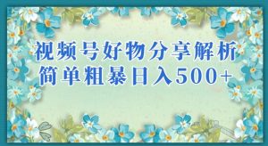 视频号好物分享解析,简单粗暴可以批量方大的项目【揭秘】-网赚项目众筹网