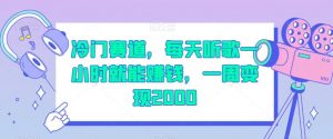 冷门赛道,每天听歌一小时就能赚钱,一周变现2000【揭秘】-网赚项目众筹网