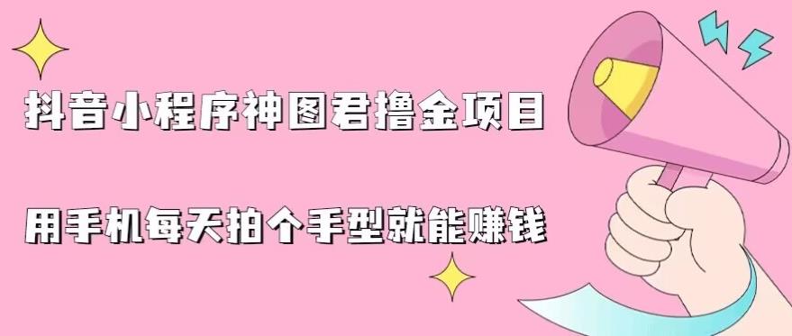 抖音小程序神图君撸金项目，用手机每天拍个手型挂载一下小程序就能赚钱【揭秘】-网赚项目众筹网