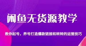 闲鱼无货源教学,教你起号,养号打造爆款链接以及转转的运营技巧-网赚项目众筹网