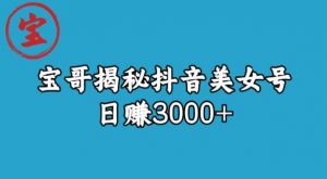 宝哥揭秘抖音美女号玩法,日赚3000+【揭秘】-网赚项目众筹网