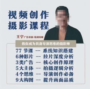 视频创作摄影课程，教你成为具备导演思维的摄影师（导演思维+拍摄技巧+拉片解析+职业发展建议）-网赚项目众筹网