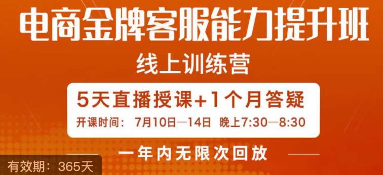 电商金牌客服能力提升班，提升客服能力是你店铺业绩的关键要素-网赚项目众筹网