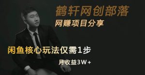 闲鱼核心玩法不卖货也能1年变现20W,玩法简单-网赚项目众筹网