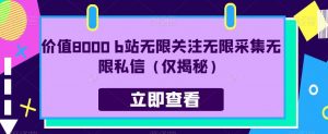 价值8000 b站无限关注无限采集无限私信(仅揭秘)-网赚项目众筹网