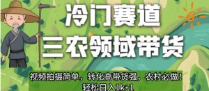 冷门赛道三农领域带货,视频拍摄简单,转化高带货强,农村必做!【揭秘】-网赚项目众筹网