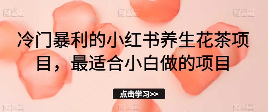 冷门暴利的小红书养生花茶项目，最适合小白做的项目【揭秘】-网赚项目众筹网