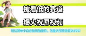 被看低的赛道爆火祝愿视频,玩法简单小白必做无脑操作,流量大涨粉快日入500-网赚项目众筹网