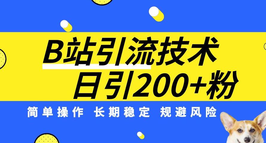 B站引流技术：每天引流200精准粉，简单操作，长期稳定，规避风险-网赚项目众筹网