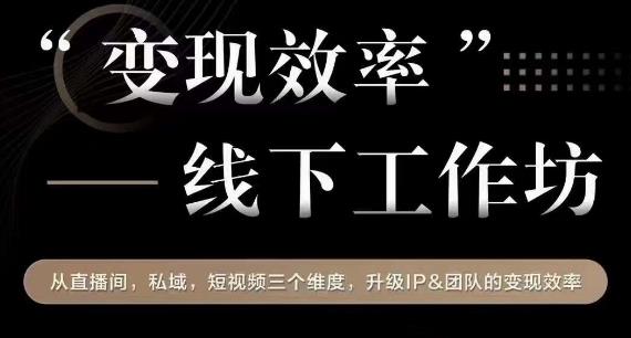 变现效率线下工作坊，从‮播直‬间、私域、‮视短‬频‮个三‬维度，升级IP和团队变现效率-网赚项目众筹网