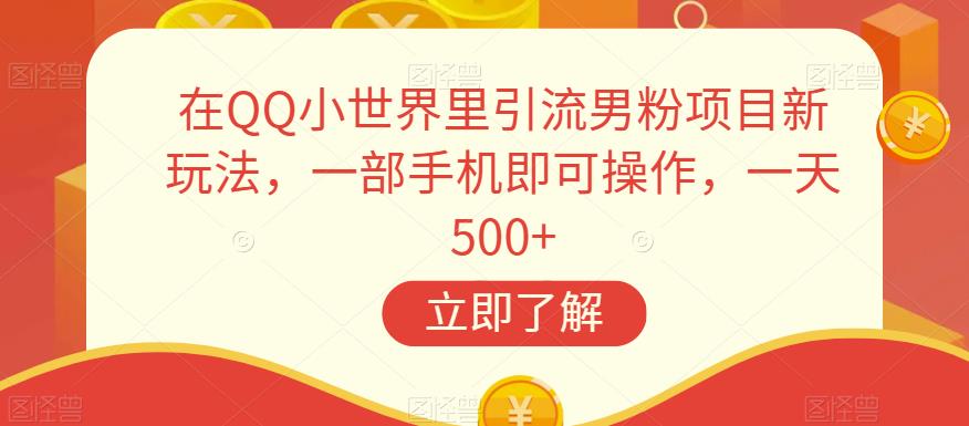 在QQ小世界里引流男粉项目新玩法，一部手机即可操作，一天500+【揭秘】-网赚项目众筹网